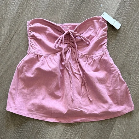 Hollister Mauve Pink Strapless Babydoll Top - Picture 1 of 3